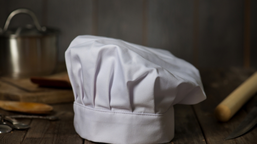chef hat with kitchen settings and rustic look
